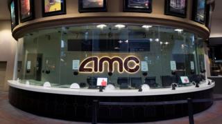 An empty AMC movie theatre