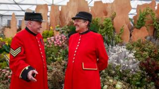 Chelsea pensioners at event