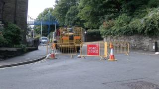 Road closure, Isle of Man