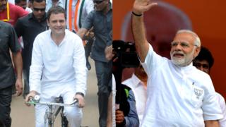 कर्नाटकात प्रचारादरम्यान राहुल गांधी आणि पंतप्रधान नरेंद्र मोदी