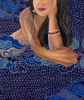 Indu Harikumar's painting of herself