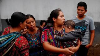 A group of people wait for their relative who arrives deported from the United States together with a group of migrants, in Guatemala City, Guatemala,