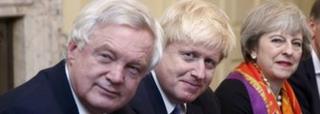 David Davis, Boris Johnson and Theresa May