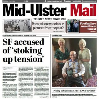 The front page of the Mid-Ulster Mail