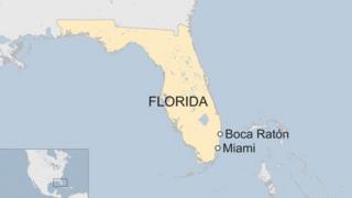 mapa de Florida donde aparecen Miami y Boca Raton
