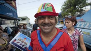 Brazilian Clown Tiririca Candidate to Federal Deputy For the Republic Party (pr) Participates in a Campaign Event in a Neighborhood in Sao Paulo Brazil 23 September 2010