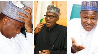 Bukola Saraki, Muhammadu Buhari ati Yakubu Dogara