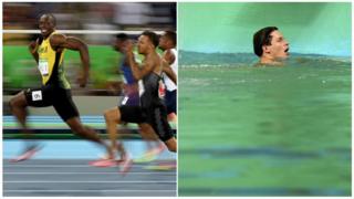 Usain Bolt consagrado e piscina verde