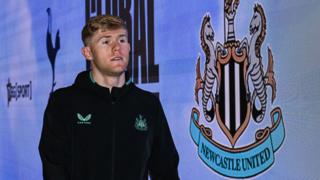 Lewis Hall of Newcastle United arrives for the Global Football Week exhibition match between Tottenham Hotspur FC and Newcastle United FC at Melbourne Cricket Ground on May 22, 2024