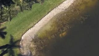 Lo que parece ser un auto plateado sumergido en el estanque todavía se puede ver en Google Maps