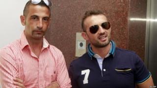 File pic of Massimiliano Latorre (L) and Salvatore Girone (Dec 2012)