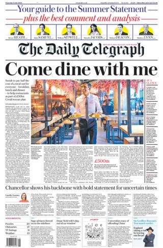 Daily Telegraph front page