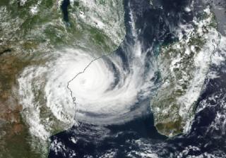 Image satellite de la NASA montrant l'arrivée du cyclone Idai au Mozambique, 14 mars 2019