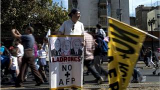Protesta contra las AFP en marzo de 2017.