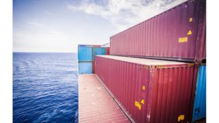 Red Sea shipping containers