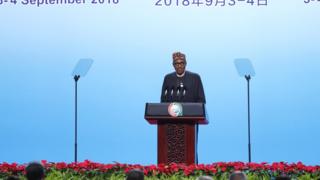 Aworan Aarẹ Buhari nibi ipade Afirika ati China ni Beijing