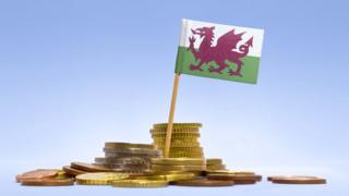 Welsh flag and Welsh coins