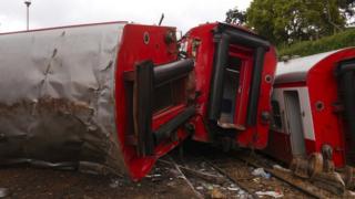Carriages flipped over at high speed