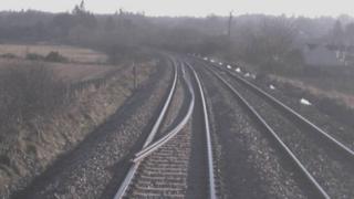Image of the piece of rail struck by train