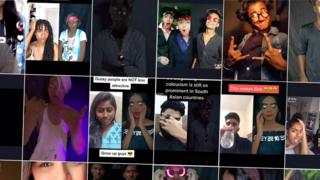 A composite grid shows people reacting to the trend online