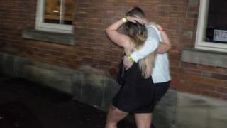 Revellers on the streets of Leeds