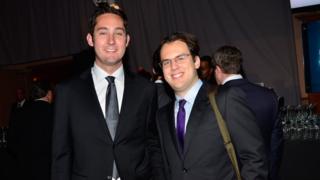 Instagram founders Kevin Systrom and Mike Krieger on May 21, 2012 in New York City