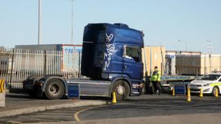 A blue lorry cab driven by the 22-year-old was seized at Dublin Port on Saturday.