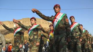Marchas a favor del referéndum en Erbil