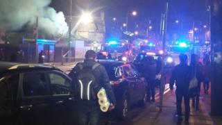 People watching fire