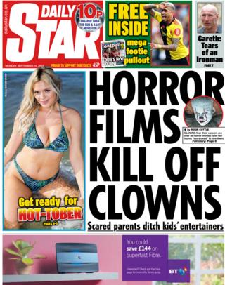 Front page of the Daily Star on 16 September 2019