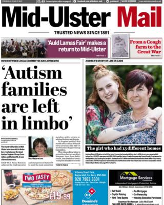Front page Mid-Ulster Mail Thursday 27 July 2017