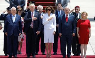 ABD Başkanı Donald Trump, İsrail'e eşi Melania ile birlikte geldi
