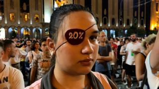 Участница протестов