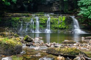 Waterfall over rocks
