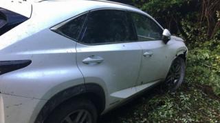 Lexus протаранив шлагбаум на кордоні