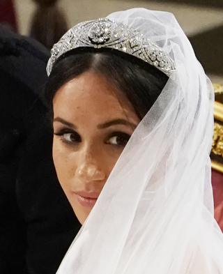 Meghan Markle in St George"s Chapel at Windsor Castle during her wedding to Prince Harry