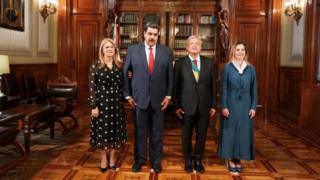 Nicolás Maduro divulgó en su cuenta de Twitter la imagen de su encuentro con AMLO.