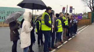 Teachers' picket line in Clydebank