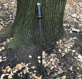 Samurai sword found in undergrowth
