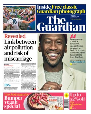 Guardian front page
