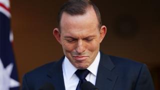 Tony Abbott makes his final statement to the media as Prime Minister at Parliament House on September 15, 2015 in Canberra, Australia