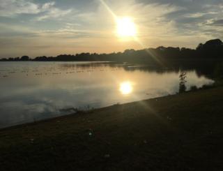 Sunset over water