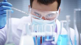 Worker in research laboratory