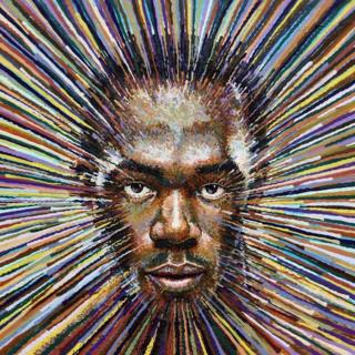 Usain Bolt inmortalizado por el artista callejero James Cochran en 2012.