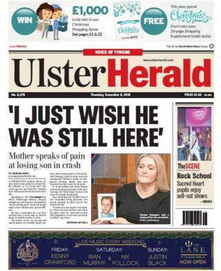 front page of the Ulster Herald, Thursday 6 December 2018