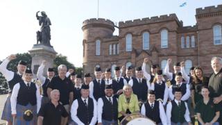 Pipers in Inverness