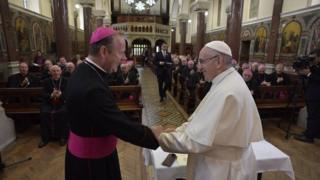 Архиепископ Имон Мартин с Папой Франциском в Дублине