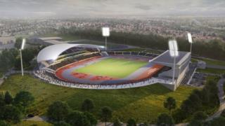 Artists impression of Birmingham's Alexander Stadium