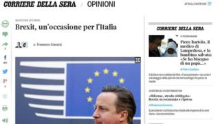 Article in the Italian daily Corriere della Sera on 16 May 2016.
