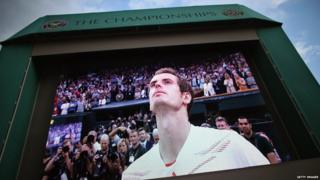 Andy Murray on Wimbledon screen